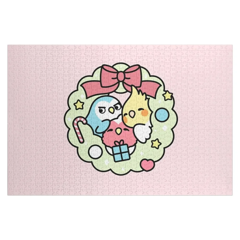 

Chubby Bird Adventures Christmas Wreath Jigsaw Puzzle Anime Name Wooden Toy Puzzle