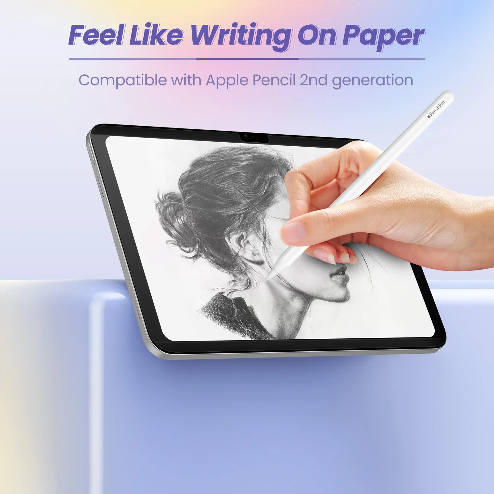 MoKo Magnetic Paper Screen Protector for iPad Pro 11 Inch 2024 M4 (5th Gen),Detachable&Reusable iPad 11 In 5th Screen Protector