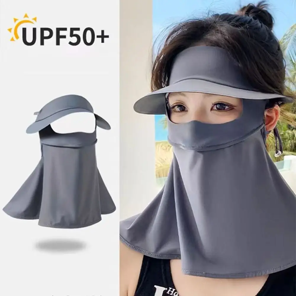 

New Ice Silk Sun Protection Mask Full Face UPF50+ Anti-UV Neck Scarf 3D Dustproof Sunshade Face Mask Outdoor
