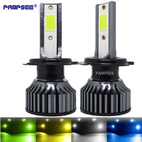 Mini Led Car Headlight Bulbs H7 H4 H1 H3 9005 HB3 9006 HB4 H11 Led H8 H9 H16 H27/880/881 Car Headlamp Lemon green 72W 16000LM P1