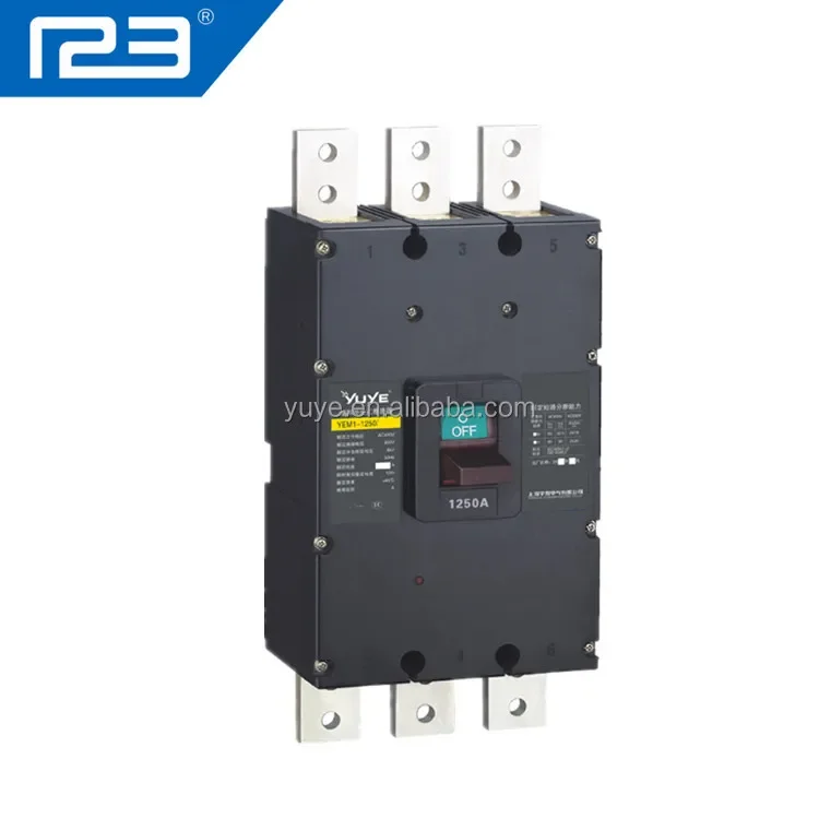 Circuit breaker type trip 600VAC 3/4p 1250A MCCB interrupt capacity 50ka 440V moulded case circuit breaker