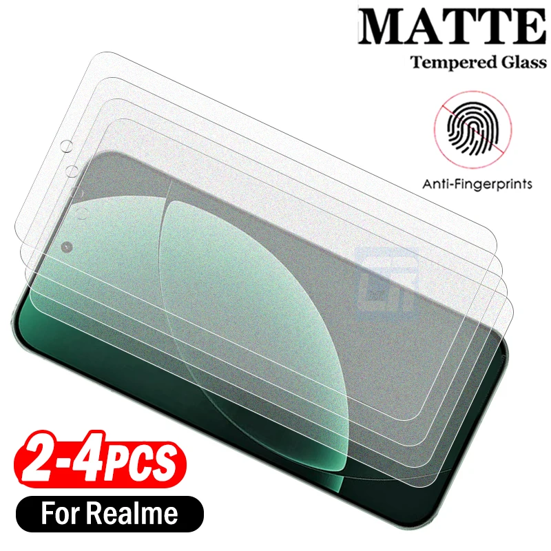 

2-4Piece Anti-Fingerprint Matte Tempered Glass Screen Protector For Realme GT8 Pro GT 7 GT 7T GT8 GT7 GT6 Frosted ProtectiveFilm