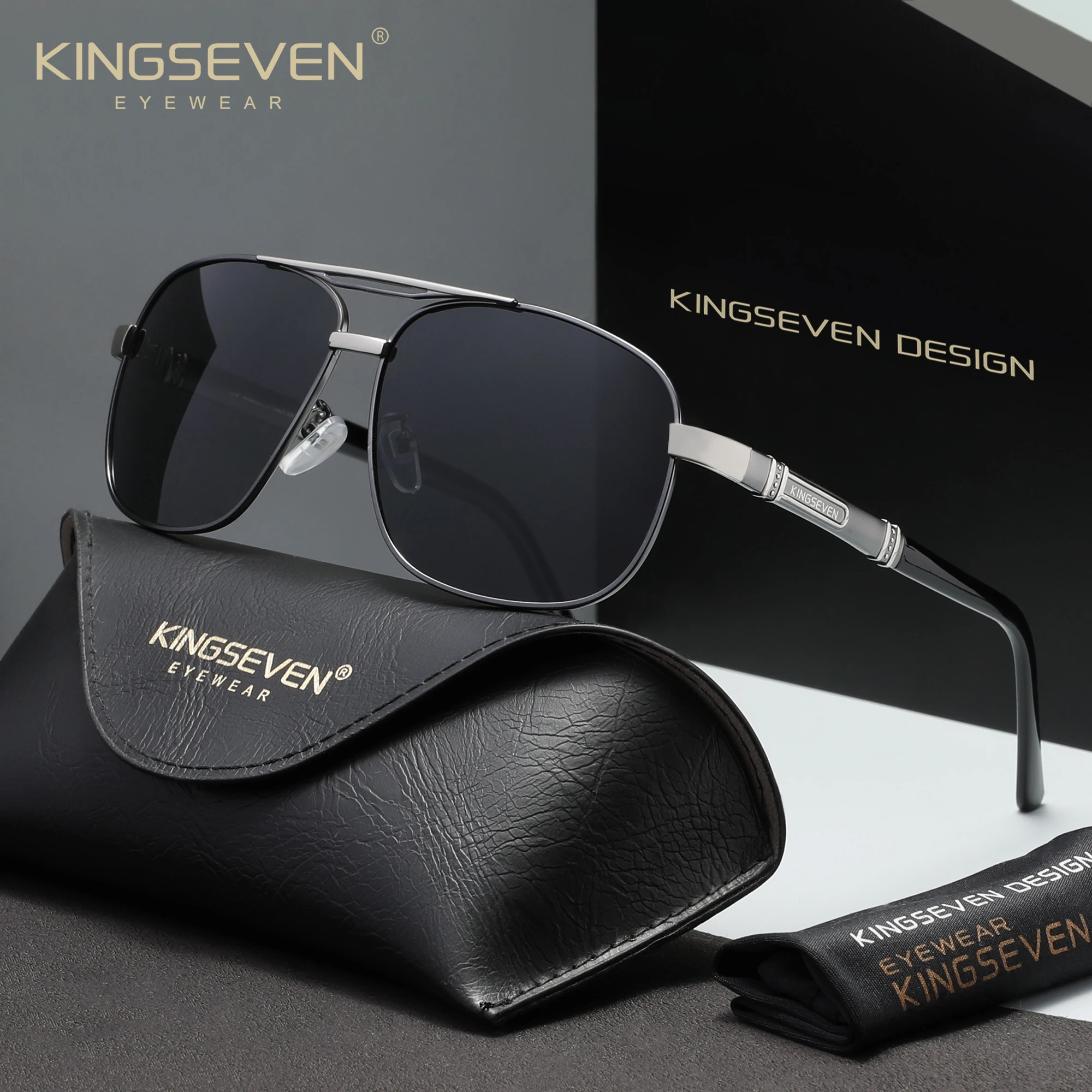 

Солнцезащитные очки KINGSEVEN: модные, высококачественные, для вождения, путешествий, мужские и женские, поляризационные, UV400, прямоугольные оправы