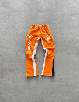 Calça de Streetwear Vintage feminina, roupa de dança Kpop, extragrande, hi-po, alta, Street Campus Wear, elástico, cordão, anos 90