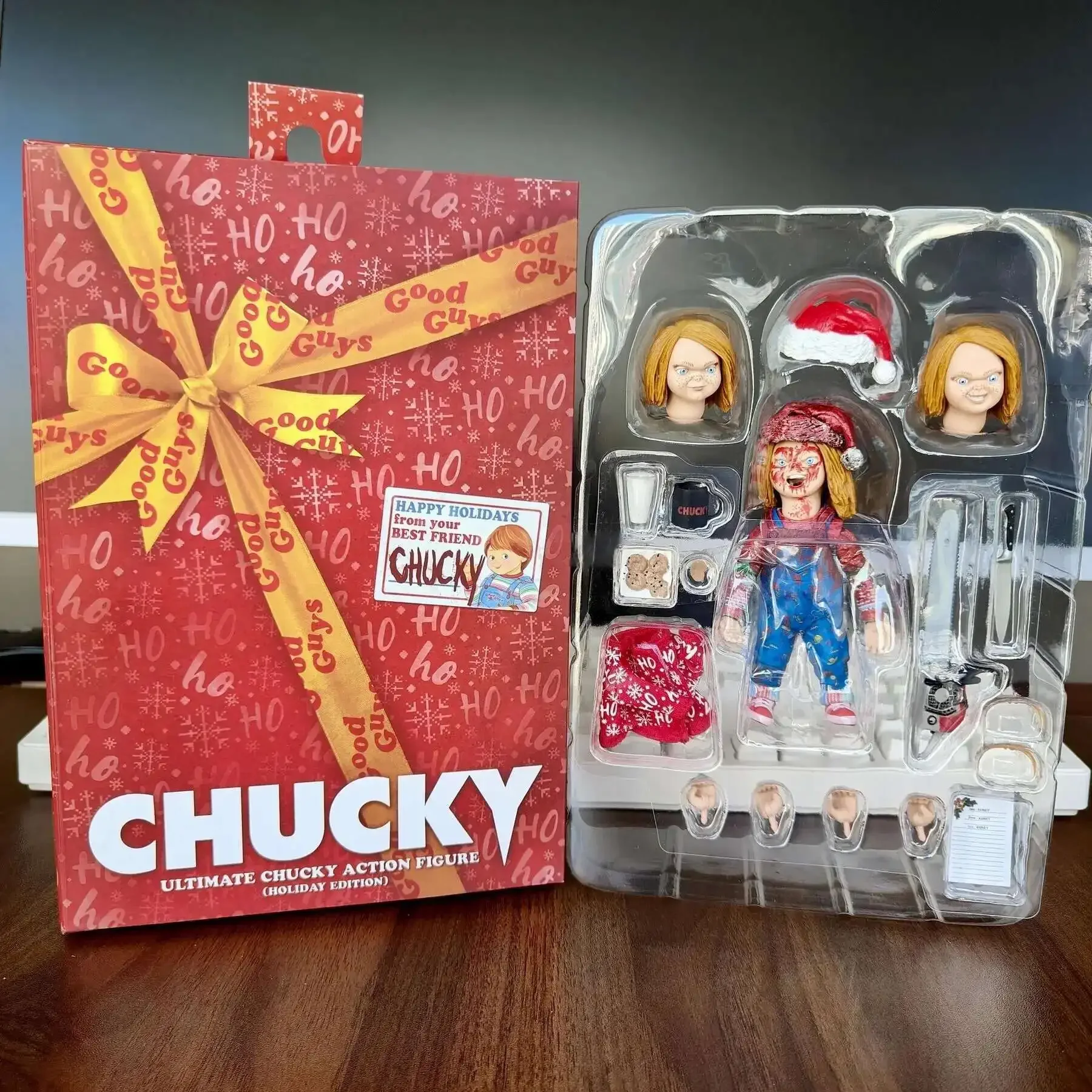 

NECA Child's Play Chucky Figure Christmas Outfit Anime Model Toy for Birthday Gift Collectible Action Figure