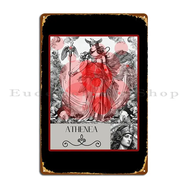 Athena Greek Mythology Metal Sign Wall Decor Vintage Design Customize Club Tin Sign Poster