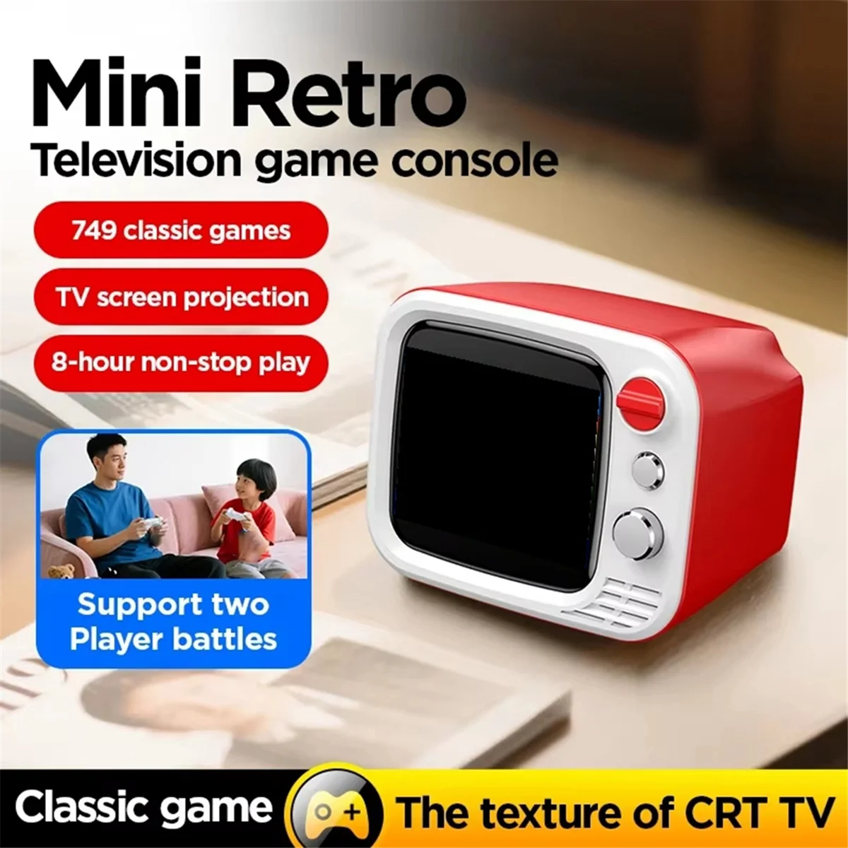 2025+H7 Retro Video Handheld Game Console 3.5-Inch HD Built-in 749 Games Video Dual Gamepad Handheld Game Console