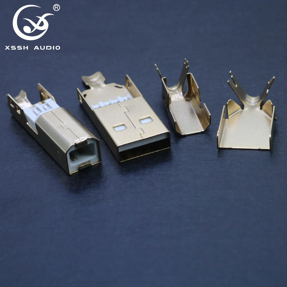 タイプ2.0 A-B標準ポートyivo xsshオーディオメスはんだジャックコネクタusb A-Bタイプゴールドメッキプラグハイファイusbプラグコネクタ