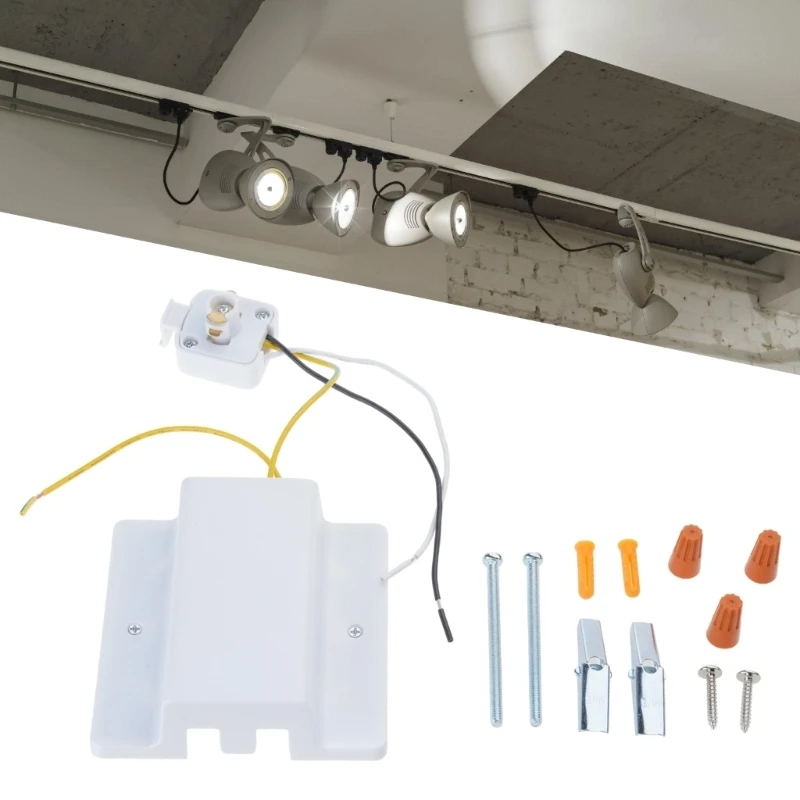 581E H Track Float Canopy Connector Removable Power Box Multiuse H Type Track Lighting System for Kitchen Gate Ceiling Home