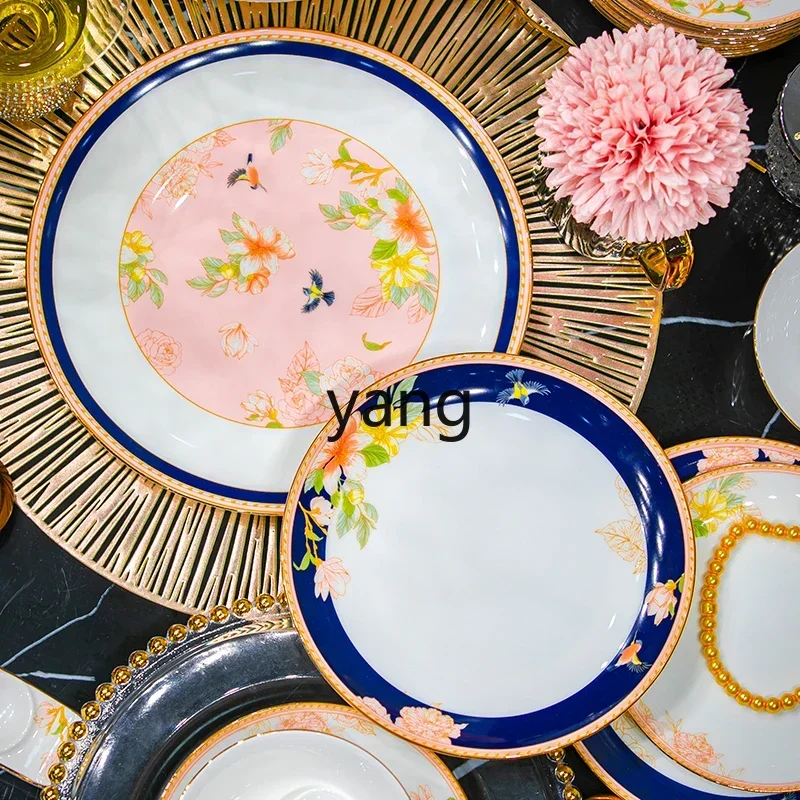 Lhh1 high-value high-end bone china ceramic tableware set housewarming new home dishes