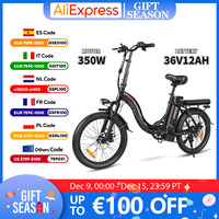 E Bike 350W Powerful Motor 36V12AH Removable Lithium Battery Folding Electric Bicycle 20-inch Tire Road Mountain Electric Bike