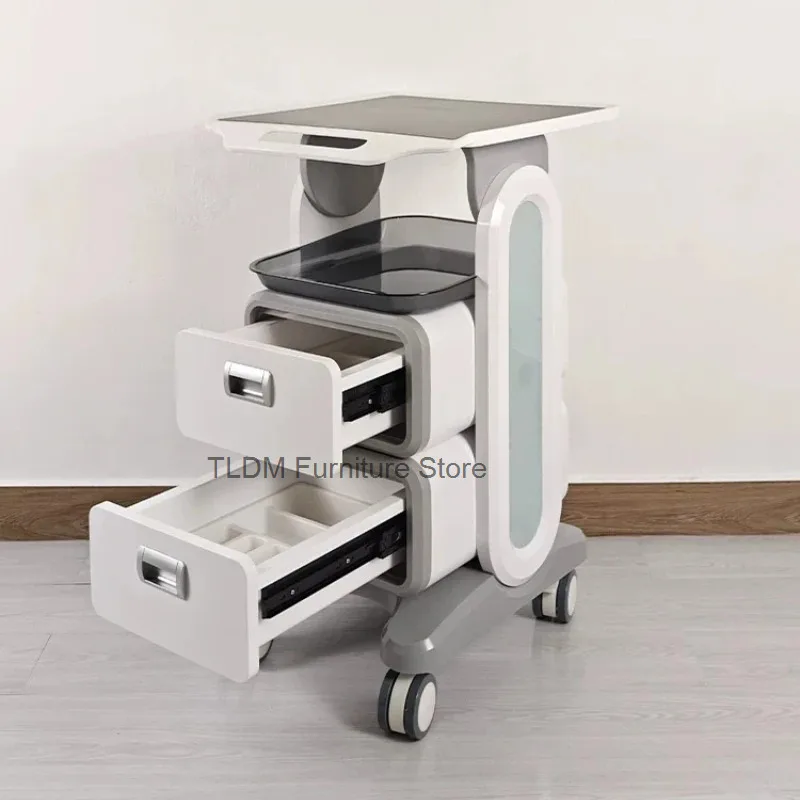 Tool Trolley Beauty Salon Stations Bar Cart Organizer Wheels Hair Salon Station Aesthetic Auxiliary Table Beautician Reception