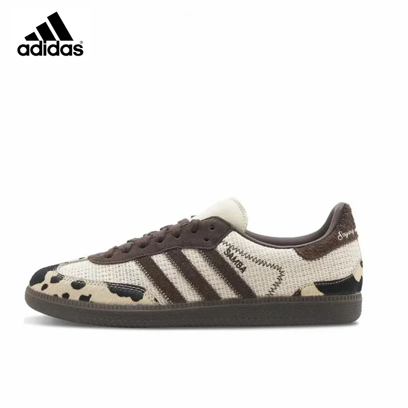 Adidas Samba OG Notitle nadruk z krową niemieckie męskie i damskie buty treningowe Outdoor Casual buty deskorolkowe trampki ID6024