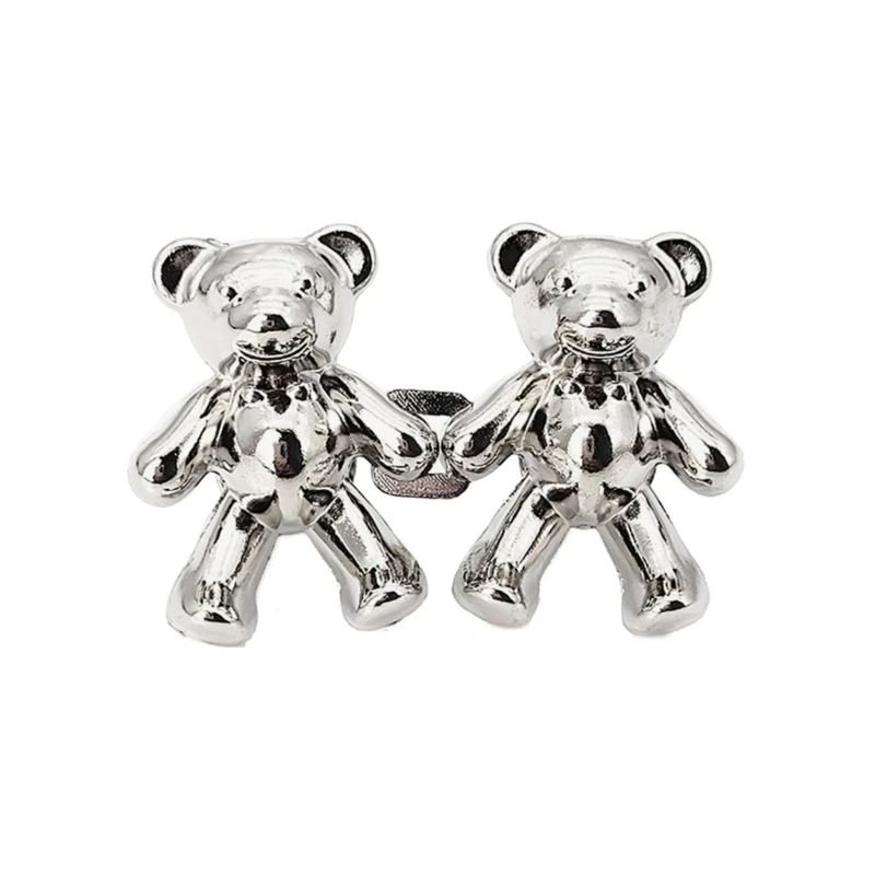 2 pçs destacável urso de metal apertar o botão da cintura para as mulheres saia calça jeans ajustável clipe de cintura pinos de metal