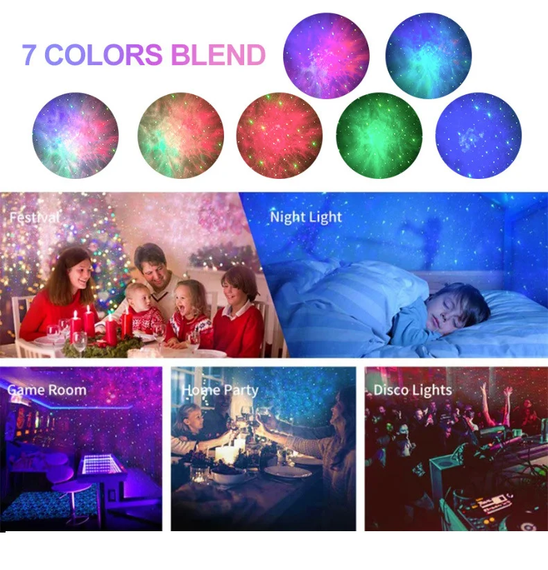 LED Aurora Projector  APP Remote Night Light with Timer Galaxy Projector For Bedroom Kids Decoration Home