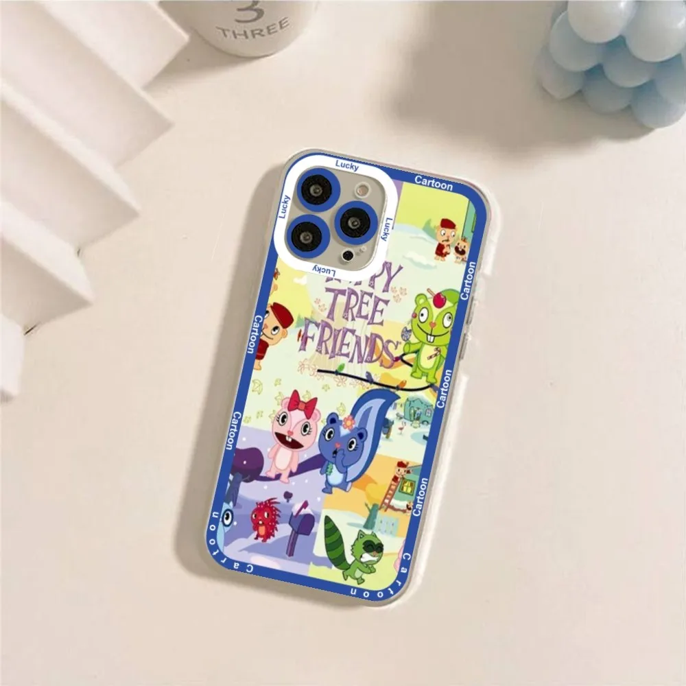 Cute Cartoon Happy tree friends Phone Case For iPhone 12 11 13 14 Pro Max XR XS Max X SE2020 7 8 Plus Case