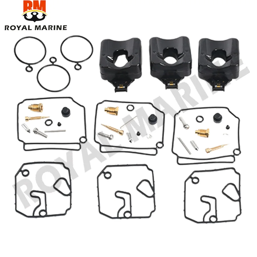 6H4-W0093 Carburetor Repair Kit 3 Sets For Yamaha Outboard 2T 40HP 50HP 6H4-W0093-02 6H4-W0093-03 6H4-W0093-04 Sierra 18-7767