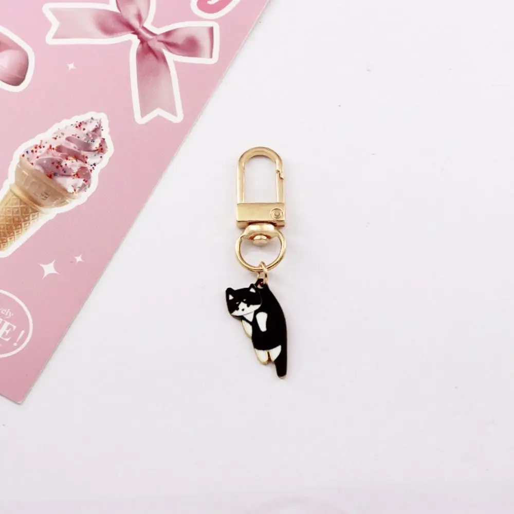 Cartoon Korean Style Kitten Charm Alloy Keychains Animal Alloy Baked Lacquer Dripping Oil Activity Gifts