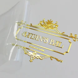 100PCS Custom Metal Transfer Sticker Shiny Gold Silver 3D Transfer Sticker Brand Logo Wedding Name Personalized Transfer Sticker
