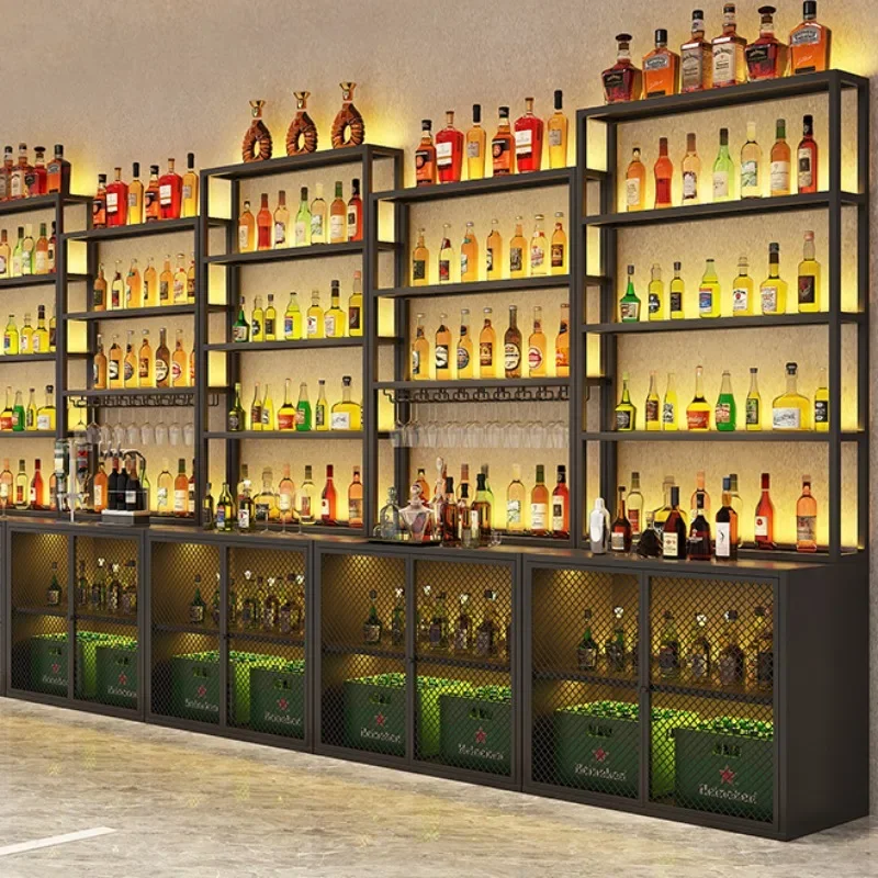 

Industrial Vinegar Wine Cabinet Luxury Living Room Furniture Mobile Bar Holder Drinks Liquor Entrance Hall Vitrina Club Exterior