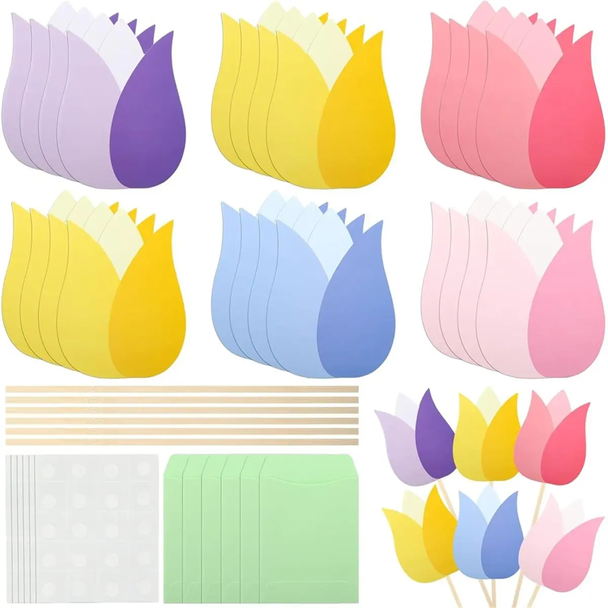 Workshop Gear 1set Tulip Gift Set, DIY Gift Card Bouquet Set, Graduation Season Teacher Appreciation Gift