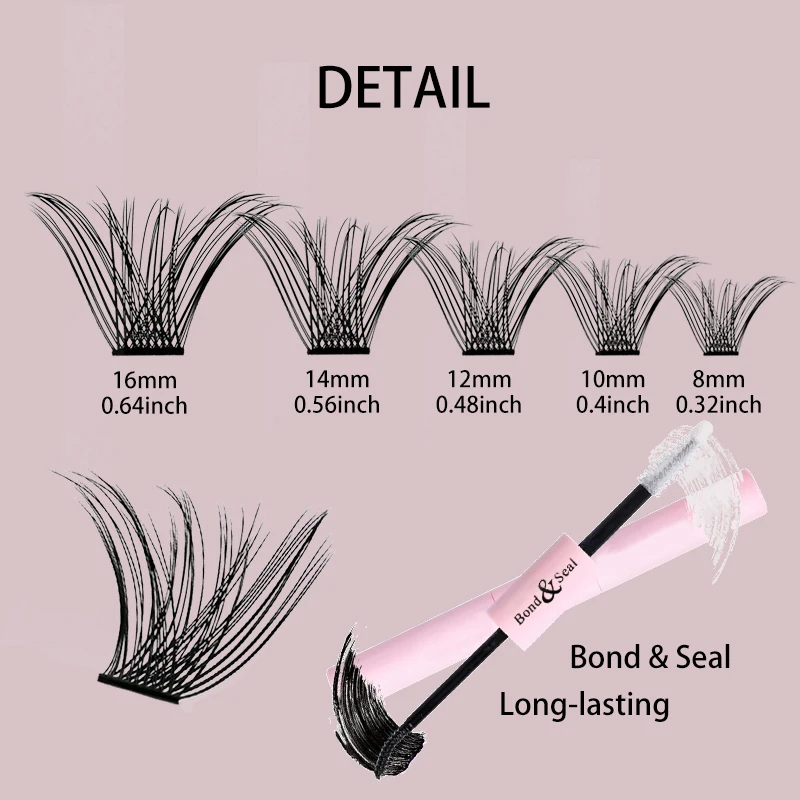 Clusters False Eyelash 45/120PCS With Lash Glue Eyelash Grafting Kit Bond And Seal Tweezers Segmented Eye Lash Extension Makeup