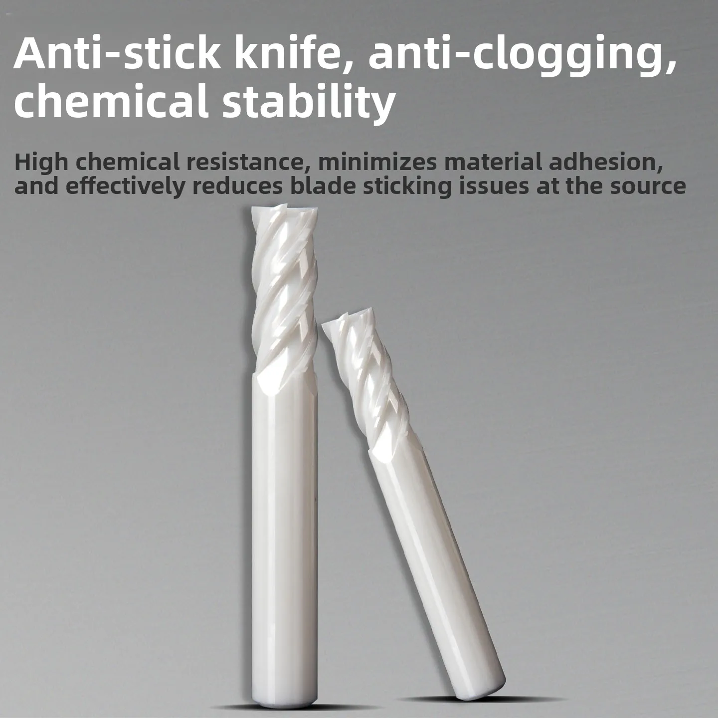 

High Hardness Wear Resistant HRC65 Solid Ceramic Extended End Mills 4 Flutes For Copper Aluminum Graphite Machine Machining