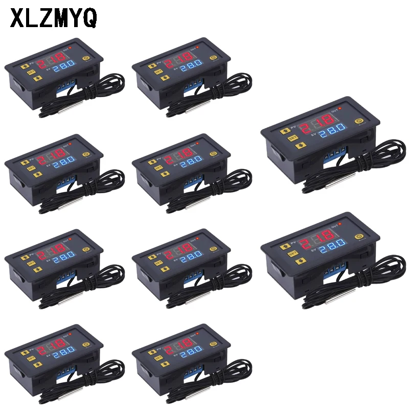 10pcs W3230 Digital Temperature Sensor Control LED Display Thermostat With Heat/Cooling Control XH-W3230 12V 24V AC110-220V