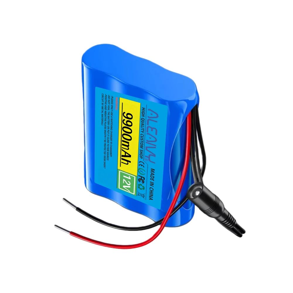 18650 12V 3S1P 9900mAh Battery 18650 Lithium-ion Battery Pack with BMS for Backup Power Supply CCTV Cameras.