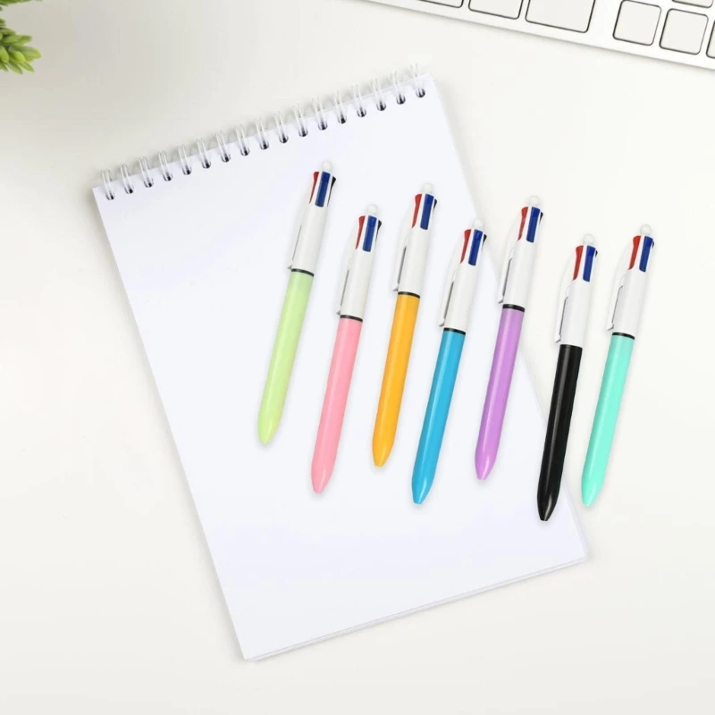 6x/세트 1.0mm 다색 볼펜 4 in 1 소녀용 개폐식 볼펜