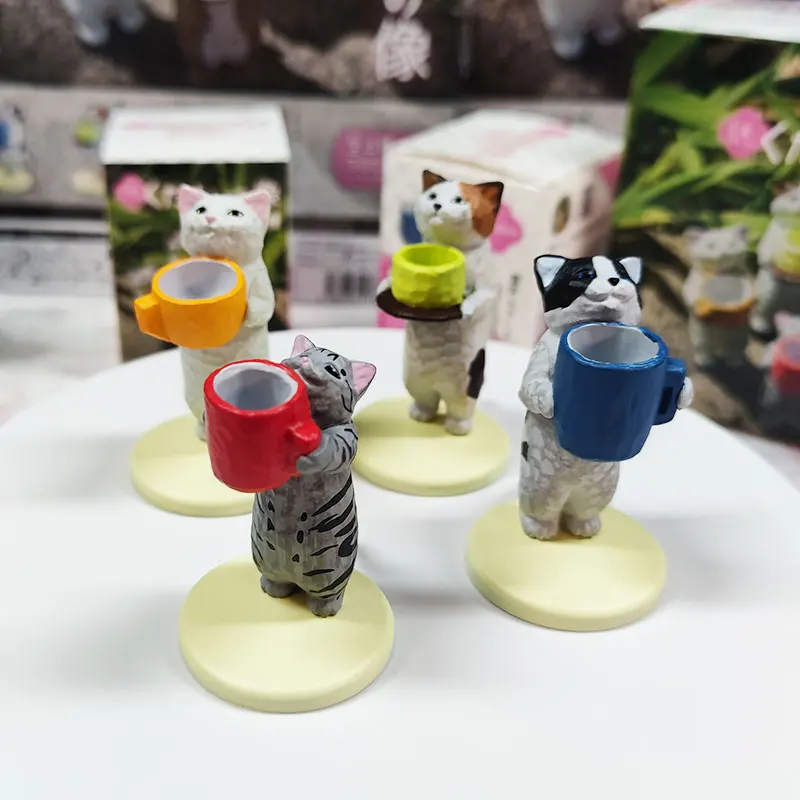 Original SO-TA Gashapon Raise A Glass and Beg for A Tasty Cat Qversion Mini Anime Action Figure Model Toys Gifts Collection