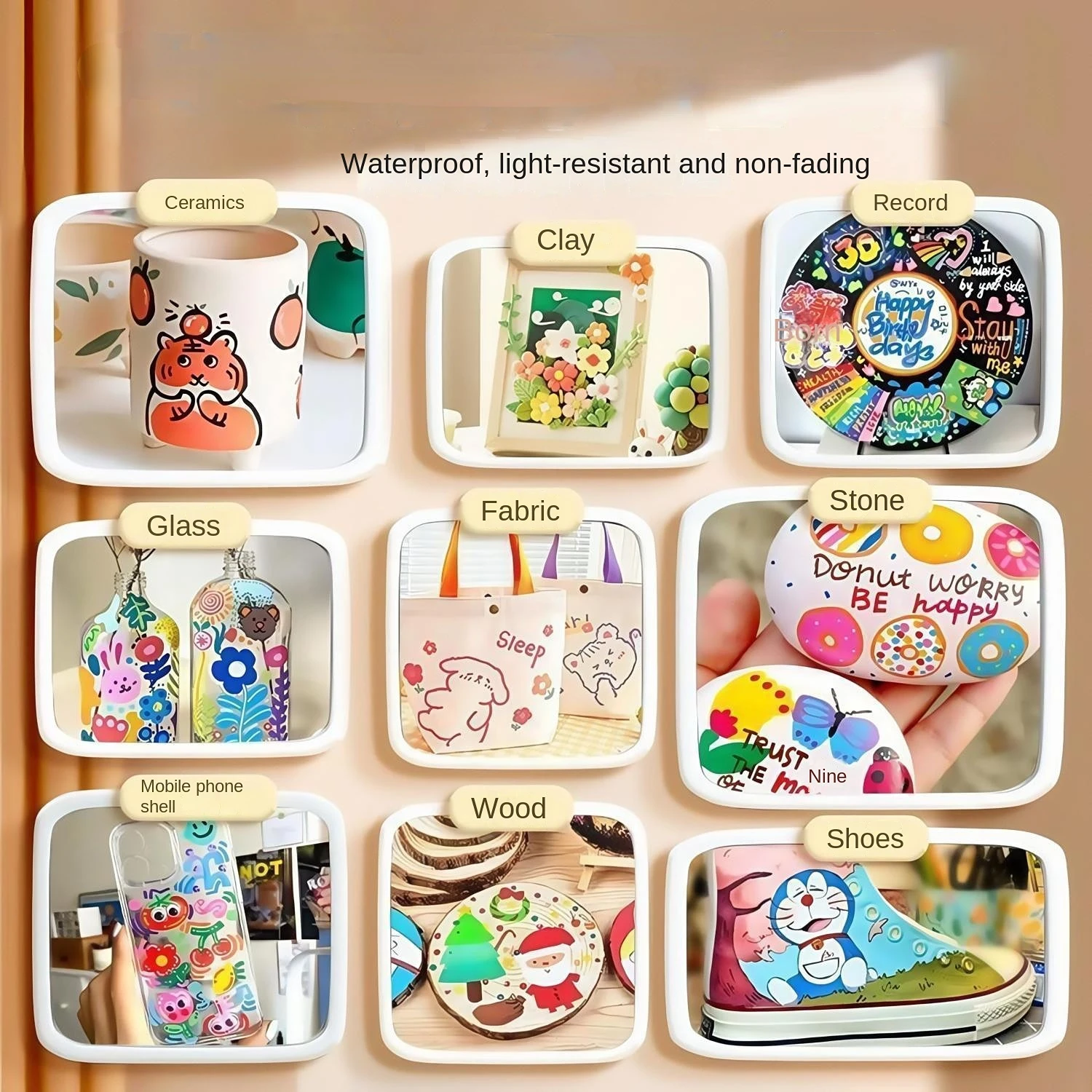 24/48/60/80 Colors Acrylic Marker Pen Set Waterproof And Non Transparent Paper Stackable Pens For Children And Students