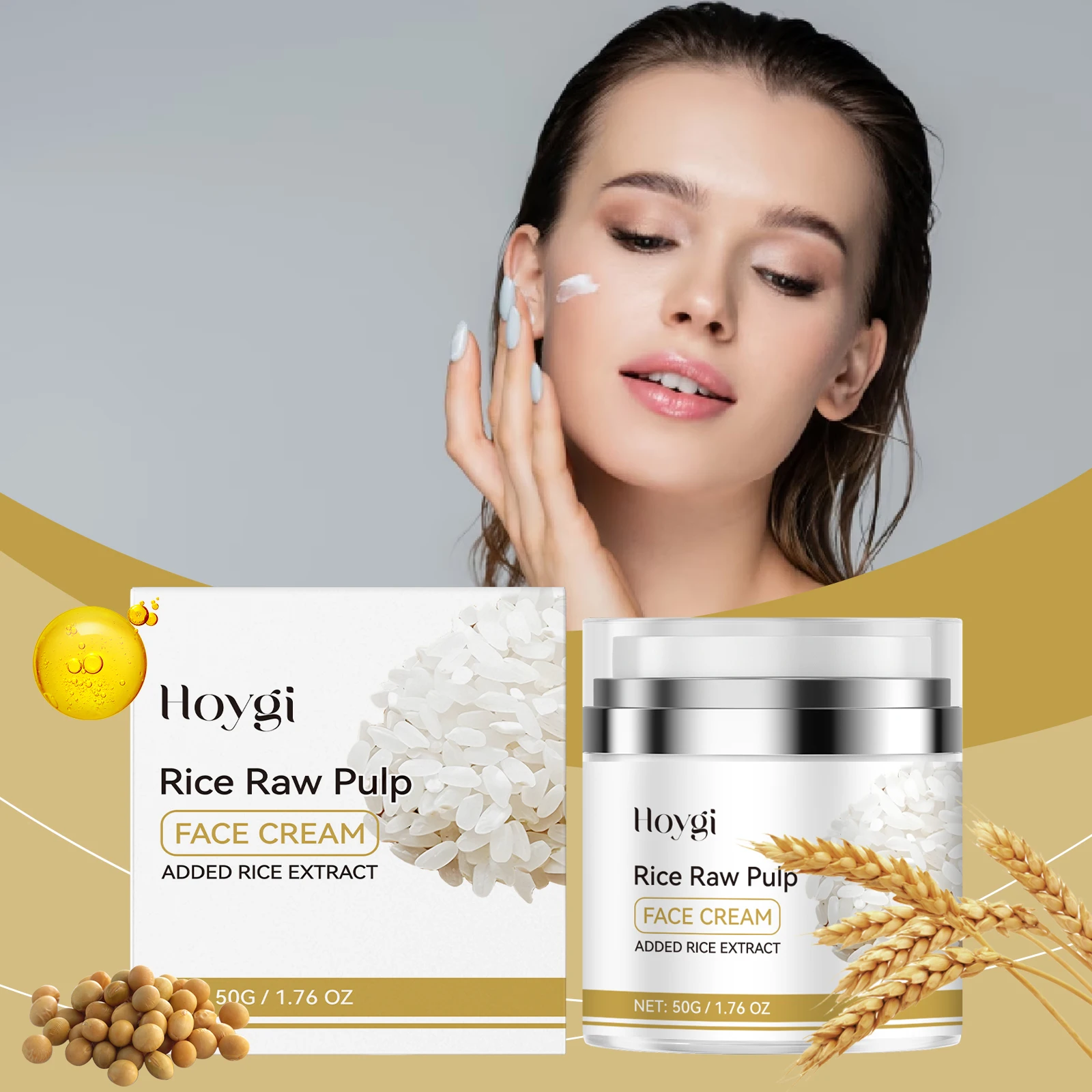 Rijst Raw Pulp Gezichtscrème met Rijstextract – 50g / 1,76 OZ – Verhelderend, Hydraterend en Voedend – Koreaanse Huidverzorging voor Gloeiend