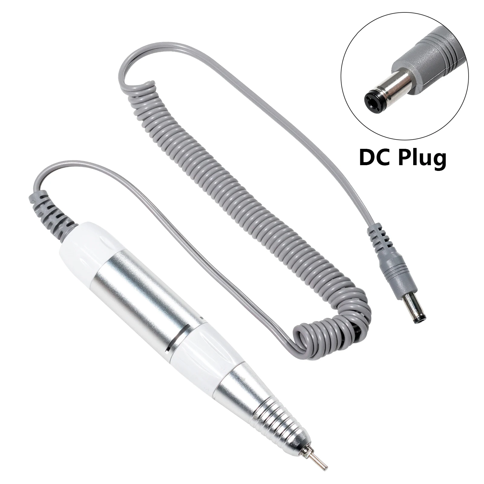 DC Plug Electric Nail Drill Pen Handle File Polish Grind Machine Handpiece Manicure Pedicure Tool  Nail Drill Accessories