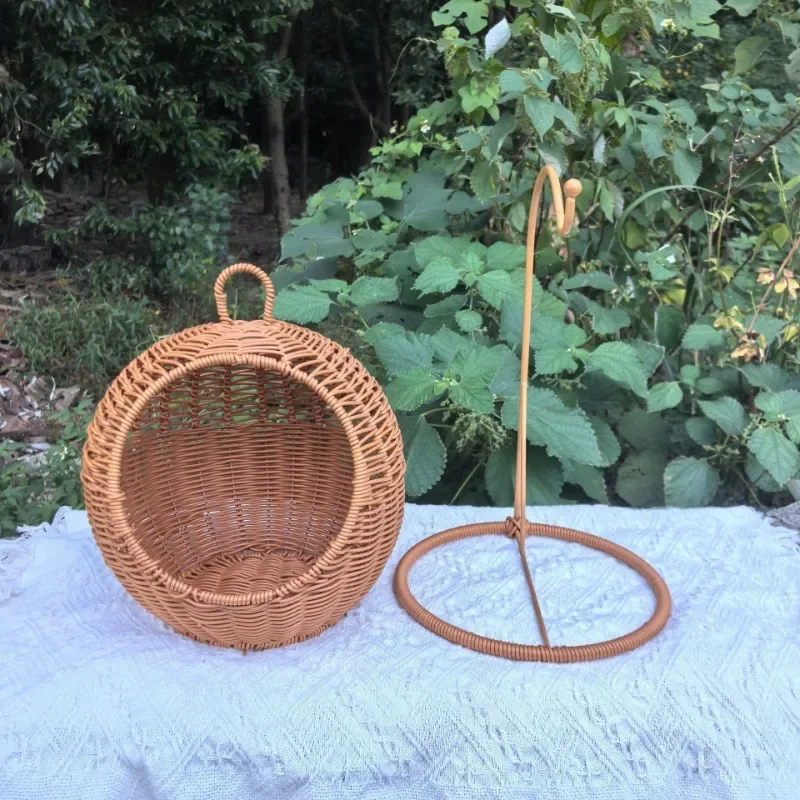 

Small Pet Hammock Handmade Woven Storage Basket Hanging Circular Hanging Basket Household Small Pet Nest