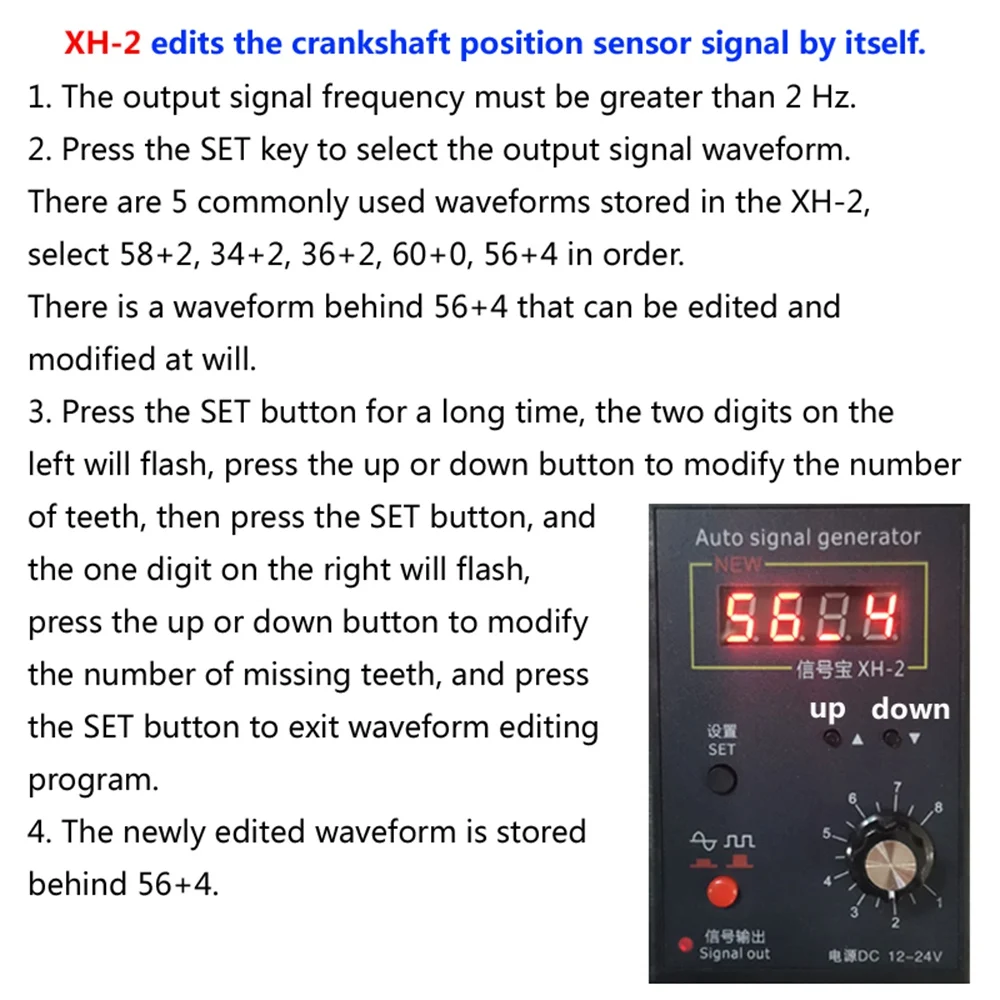 XH-2 Generator sygnału pojazdu samochodowego czujnik halla samochodu i wał korbowy Symulator sygnału czujnik pozycji miernik 2Hz do 8KHz