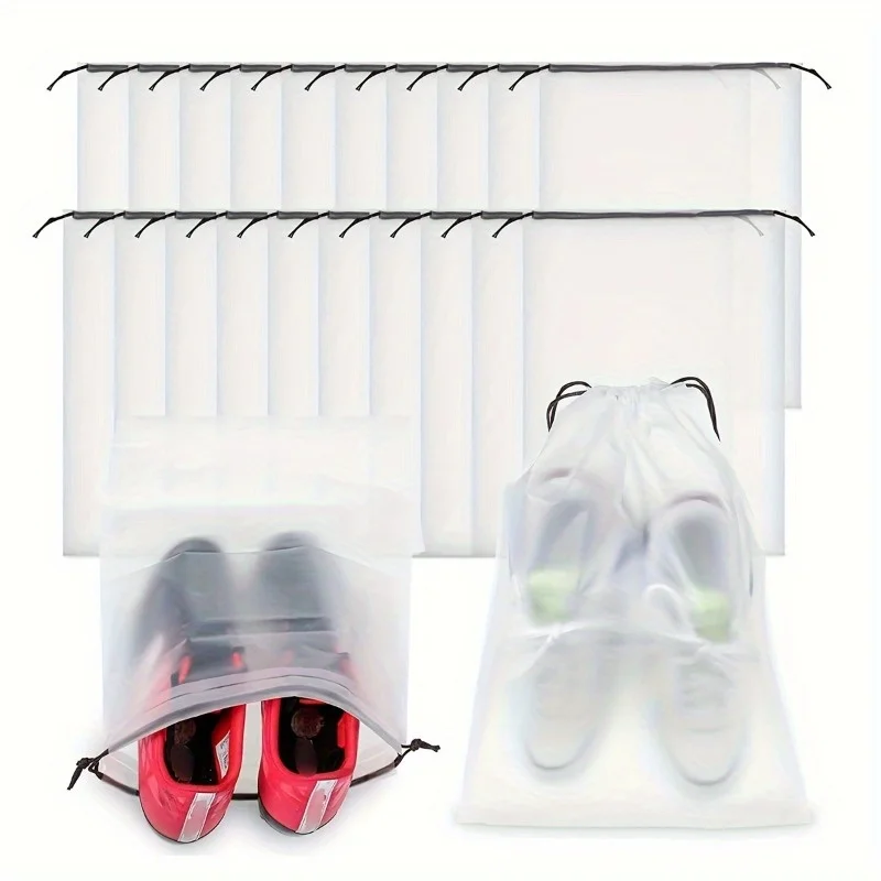 5 Pcs Travel Shoes Storage Pouches, Lightweight Drawstring Bags, Dustproof Foldable Bags