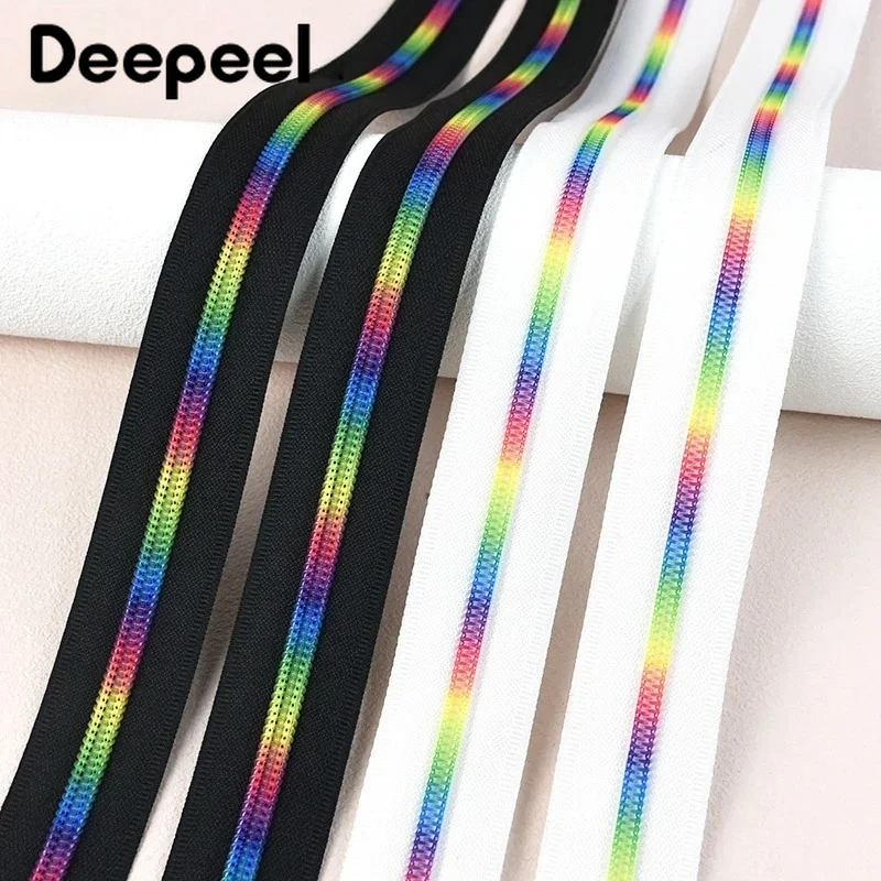 

5Meter 5# Rainbow Nylon Zippers By Meter Bag Pocket Replacement Zips Coil Clothes Decor Zipper Repair Kit DIY Sewing Accessories