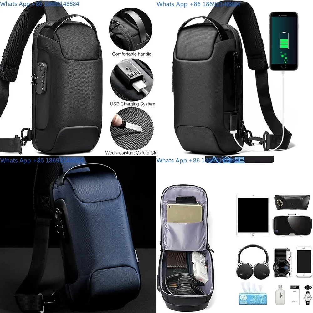 

Waterproof Scratch Resistant Anti Theft Password Lock Crossbody Bag Oxford Cloth Sports Shoulder Bag for Men