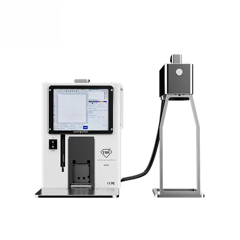 Gold Seller TBK 958N 20W Fiber Machine for Back Glass & DIY with Built-in Computer