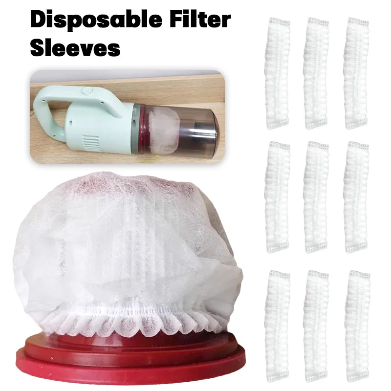 Disposable Vacuum Cleaner Filter Protective Cover Washable Non-woven Fabric Elastic Dustproof Bag for Handheld Vacuum Cleaner