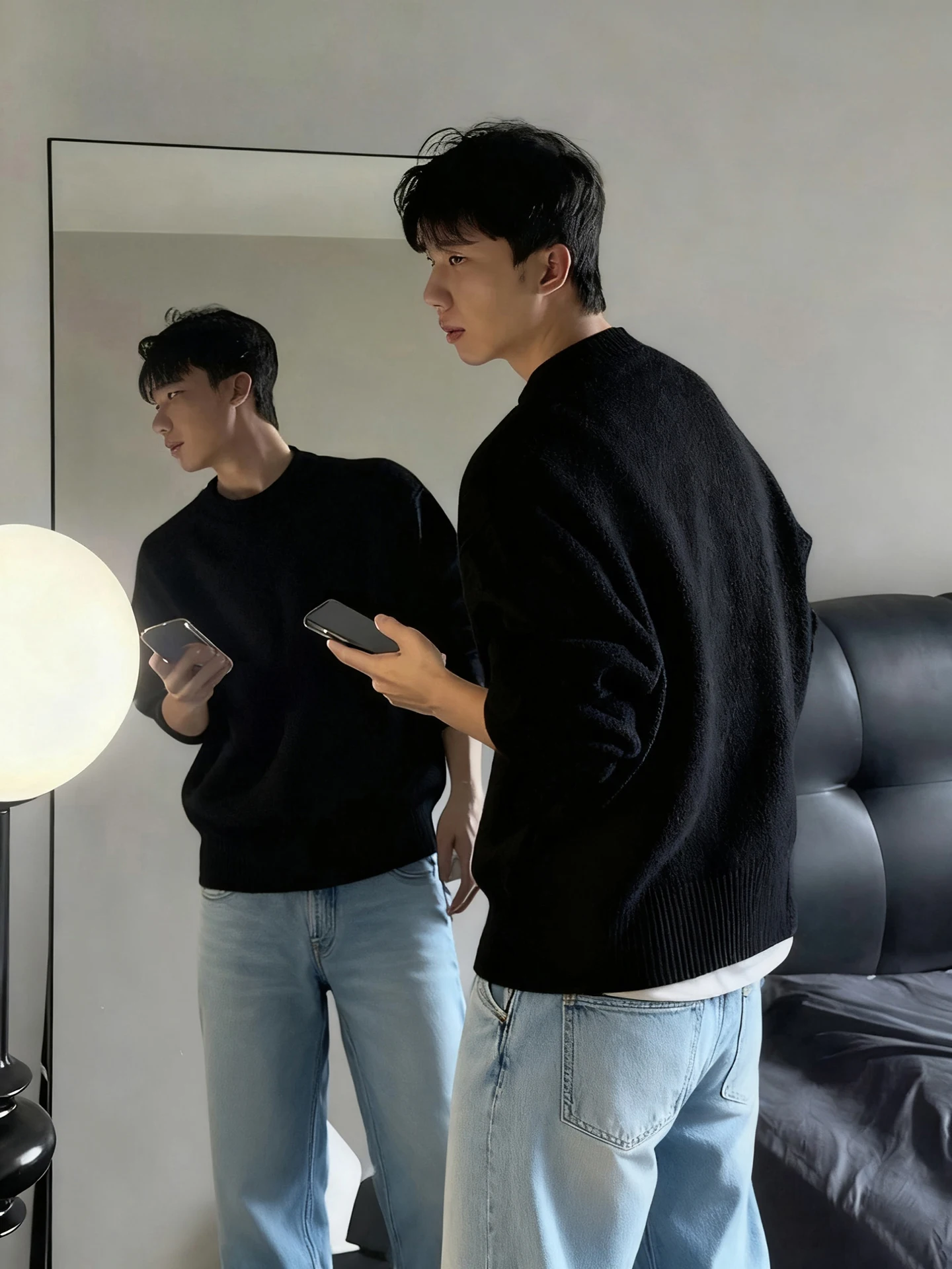 

Мужской свитер American Sle Thiened, осенне-зимний базовый трикотажный свитер, повседневная свободная модель для ношения как база или как верхняя одежда