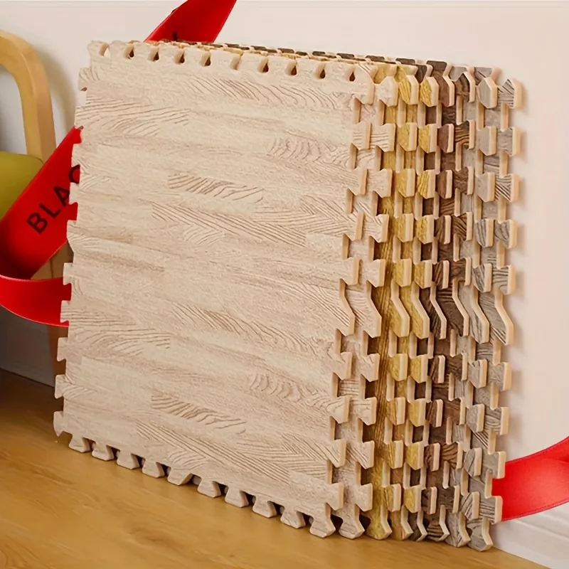 High-Quality Imitation Wood Grain Foam Interlocking Mats, Thickened,Anti-Fall EVA Material,Moisture-Proof, Cooling, Washable