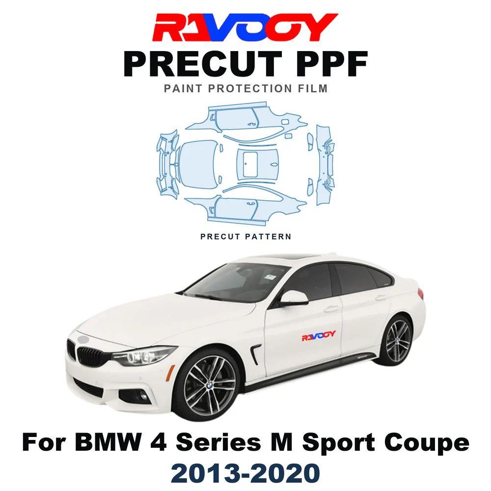 Precut PPF For BMW 4 Series M Sport Coupe 2013-2020 8.5mil TPU Paint Protection Film Hood Bonnet Bumper Headlight Self-Healing