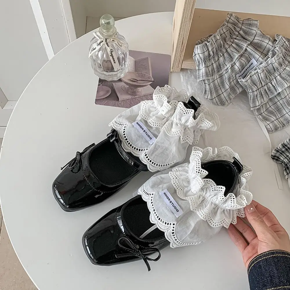 Weiße Spitze Lolita Schuhe Cover Socken Damen Ins Home Warme Schuhe Koreanischer Modestil über Schuhe Socken