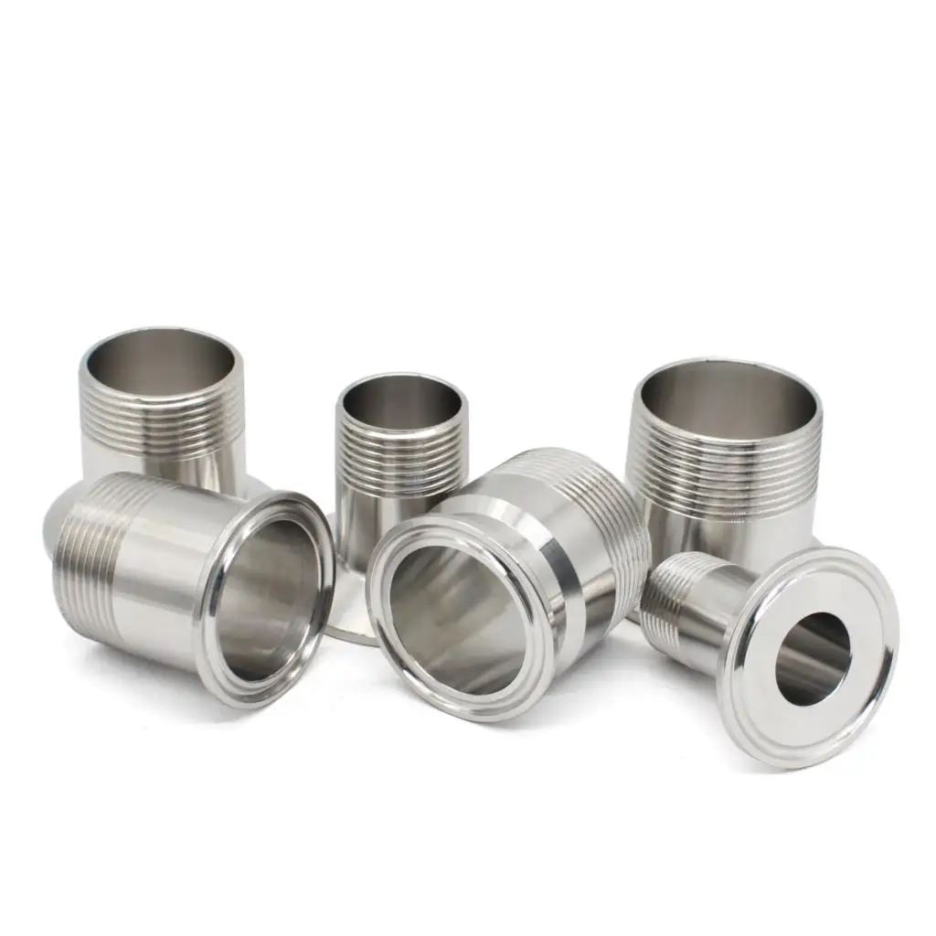 DN6 DN15 DN20 DN25 DN32 BSPT Sanitary Stainless Steel SS304 SS316 Tri-Clamp Male Fitting 1/2