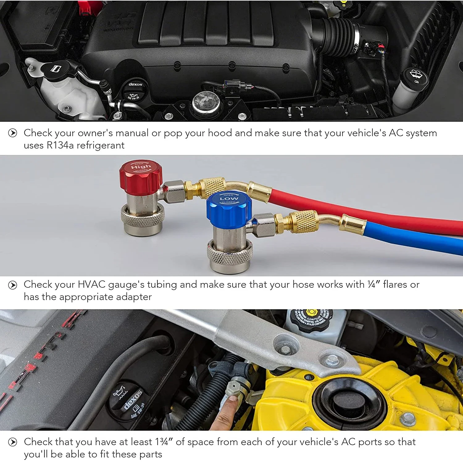 R134a R1234yf automobile fluoride meter connector adapter air conditioner refrigerant adjustable manifold fittings