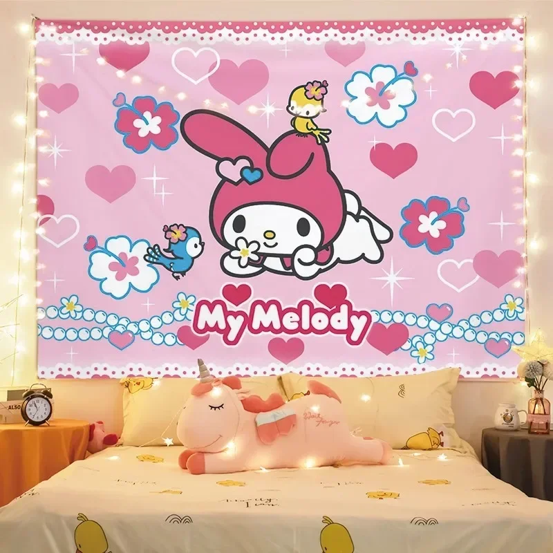 Sanrio Meileti Background Cloth Hanging Cloth Decoration Wall Cloth Room Kulomi Children's Bedhead Love Healing Series Wall