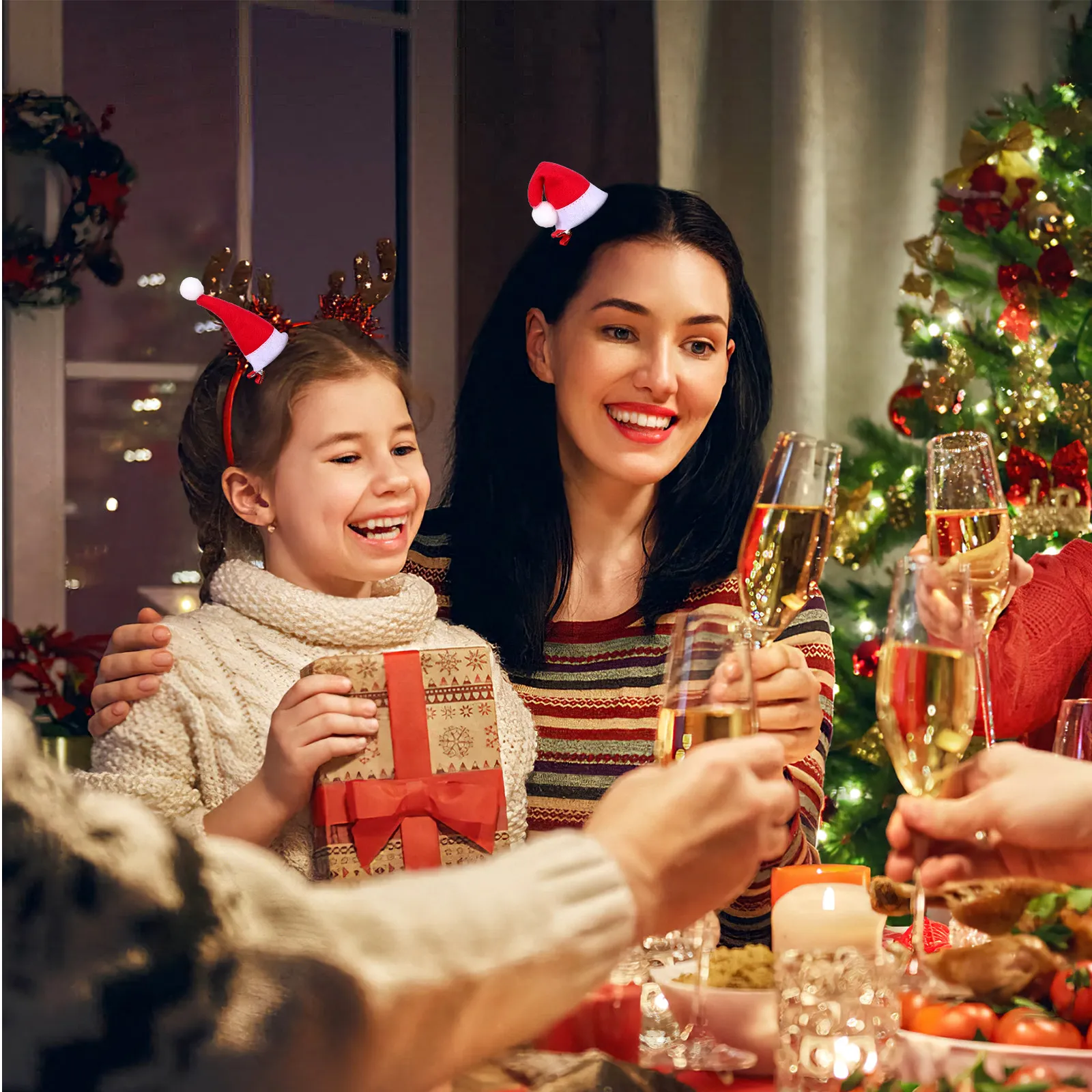 

Набор из 12 заколок для волос в виде рождественских шапок, милые заколки из сплава для женщин и девочек, праздничные аксессуары для волос на Рождество, мини-заколки-зажимы