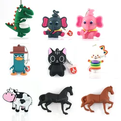 Pendrive Usb Flash Drive 32gb 64gb 128gb 256gb 512gb Dinosaur Horse Elephant Monster Cat Milk U Disk Pen Drive Usb Memoria Stick
